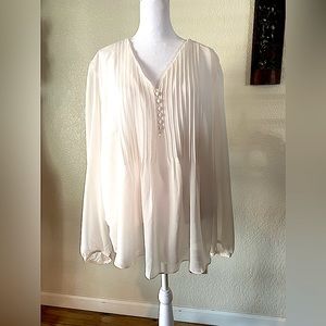 Light Ivory Shear Sleeves Top